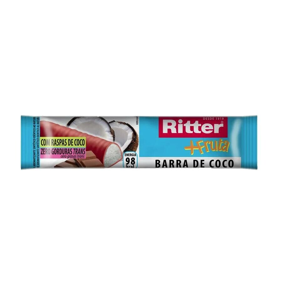 BARRA FRUTA 24X20G COCO C/ CHOCOLATE RITTER
