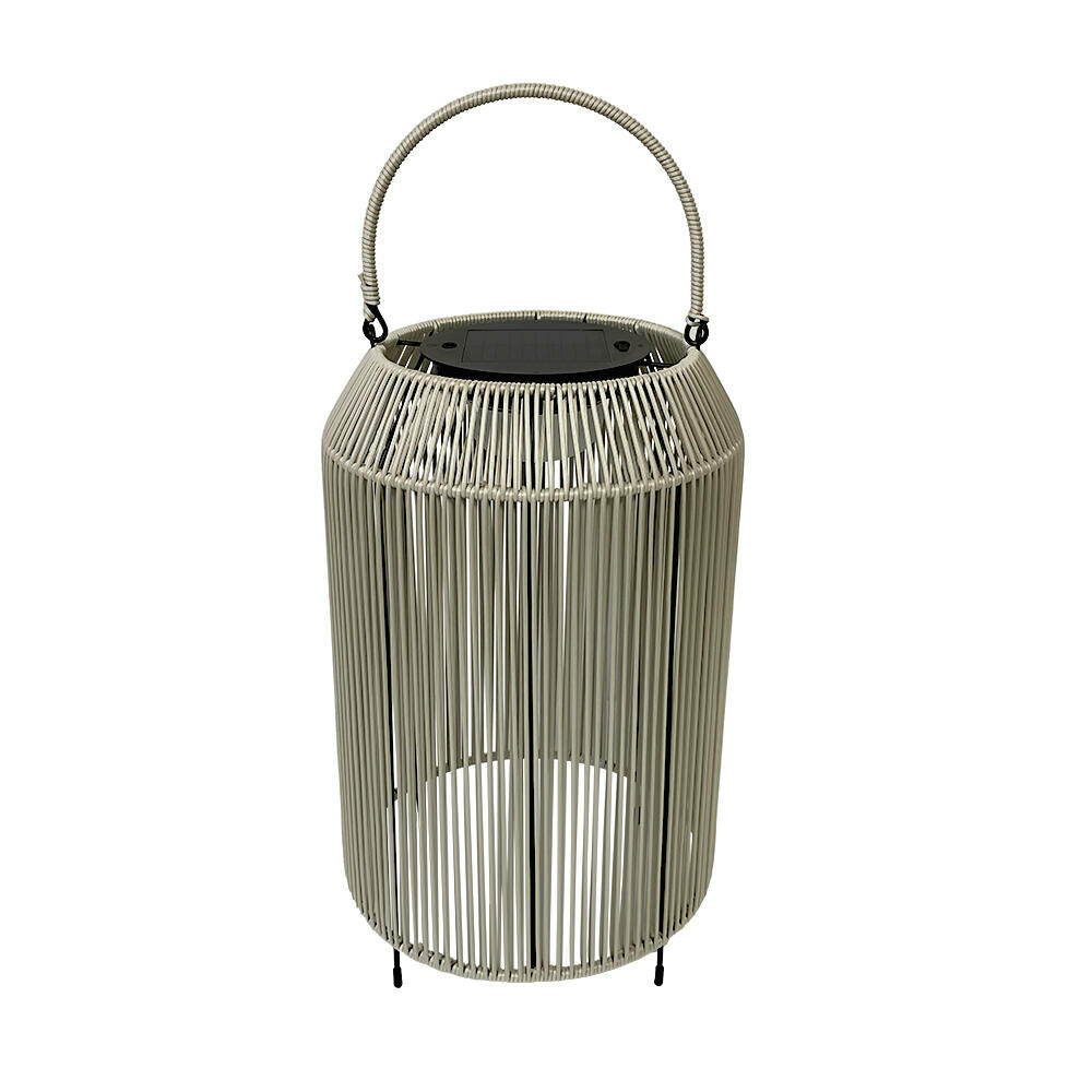 LANTERNA SOLAR DRAHT RATTAN RED 270MM SOB IP65 BIVOLT LED 2,5W 3000K CINZA