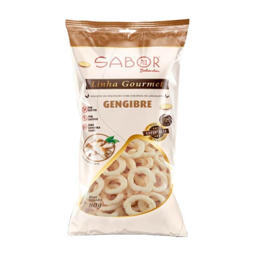 BISC. POLVILHO 80G GOURMET GENGIBRE
