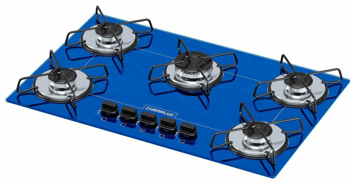 COOKTOP 5 BOCAS ULTRA CHAMA AZUL ARAME