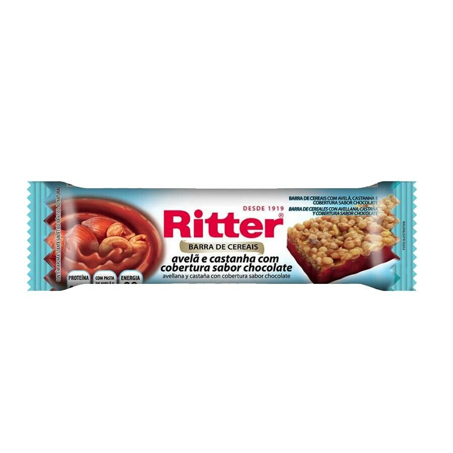 BARRA CEREAL AVELA E CAST. C/CHOC. 24X25G RITTER