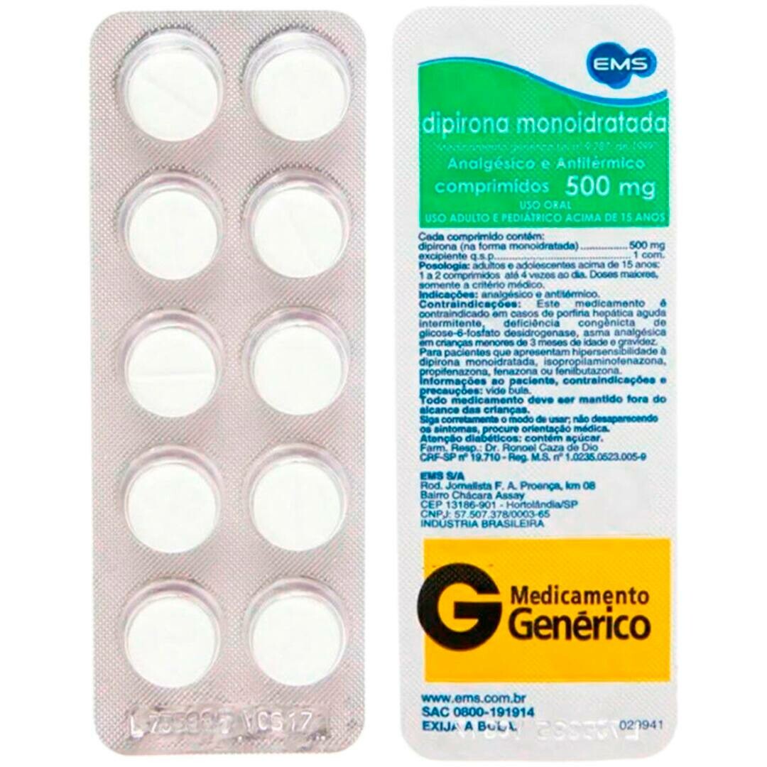 DIPIRONA 500MG ENV 10CP