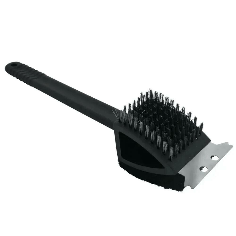 Escova De Aço C/ Esponja Limpa Grelha 3x1