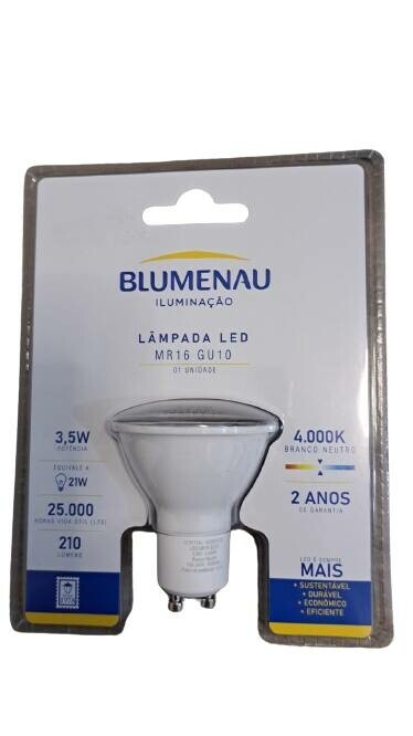 LÂMPADA LED MR16 GU10 - 3,5W 4000K - BLUMENAU