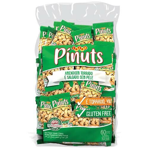 AMENDOIM TORRADO SALGADO 60X20G PINUTS JAZAM