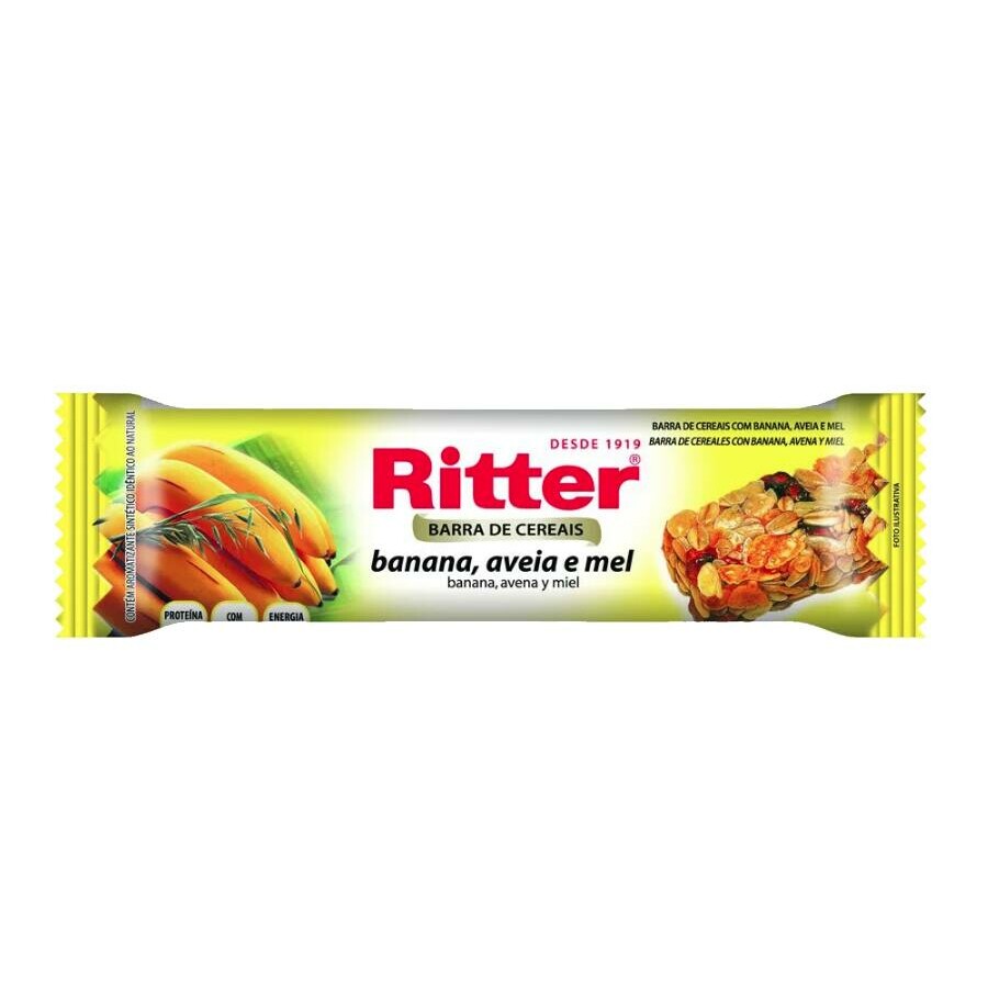BARRA CEREAL BANANA, AVEIA E MEL 24X25G RITTER