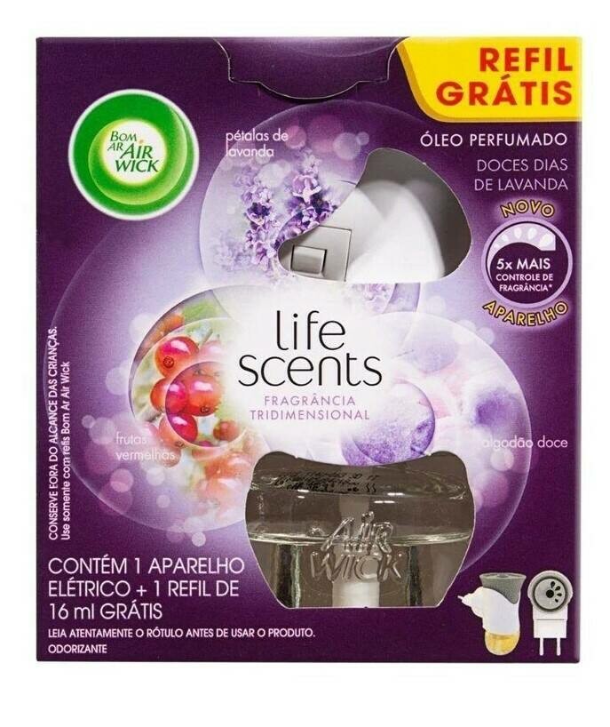 Difusor Elétrico Life Scents + Refil 16ml Bom Ar Air Wick