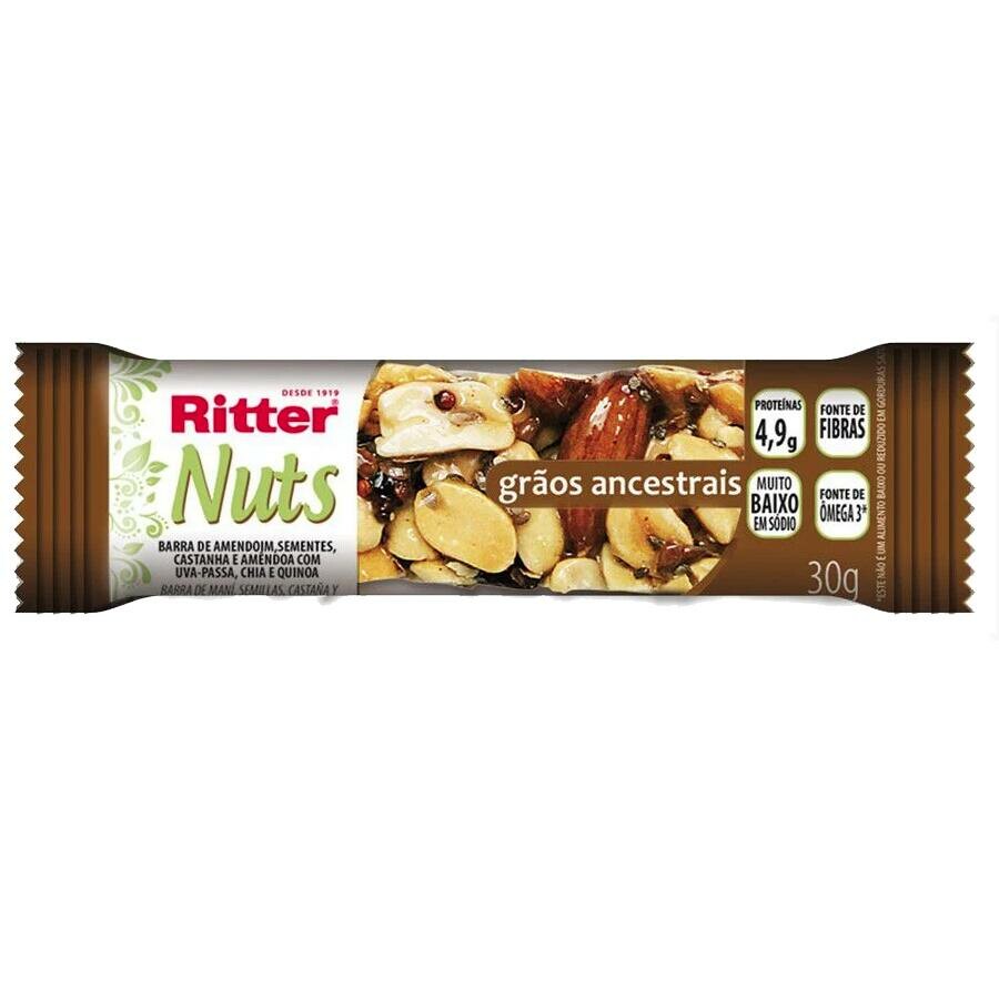 BARRA NUTS 12X30G GRAOS ANCESTRAIS RITTER