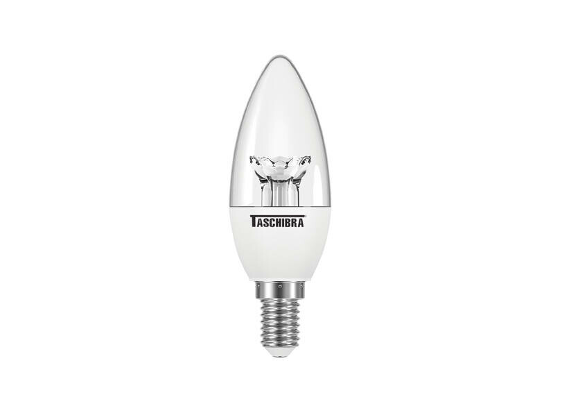 LAMPADA LED VELA TVL 25 CLARA 3W 6500K E14 COM ADAP E27 TASCHIBRA
