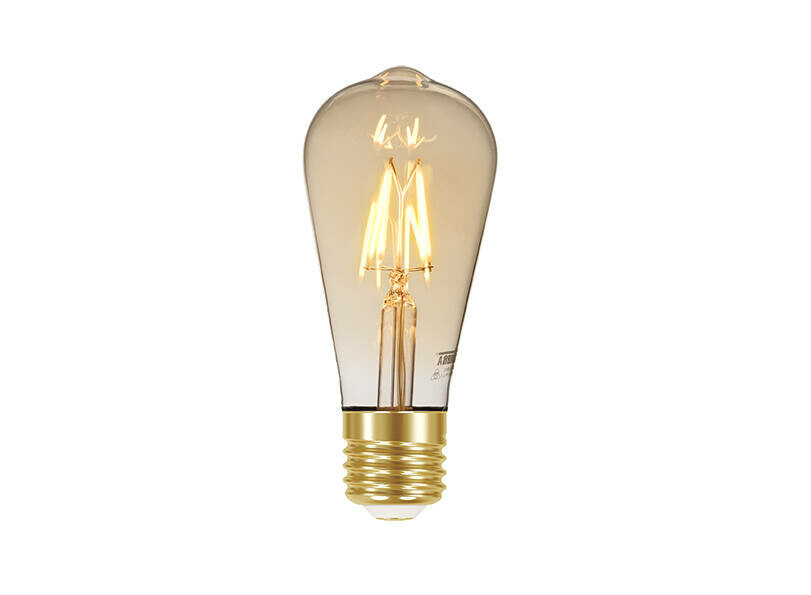 LAMPADA LED FILAMENTO VINTAGE ST64 4W AUTOVOLT AMBAR TASCHIBRA