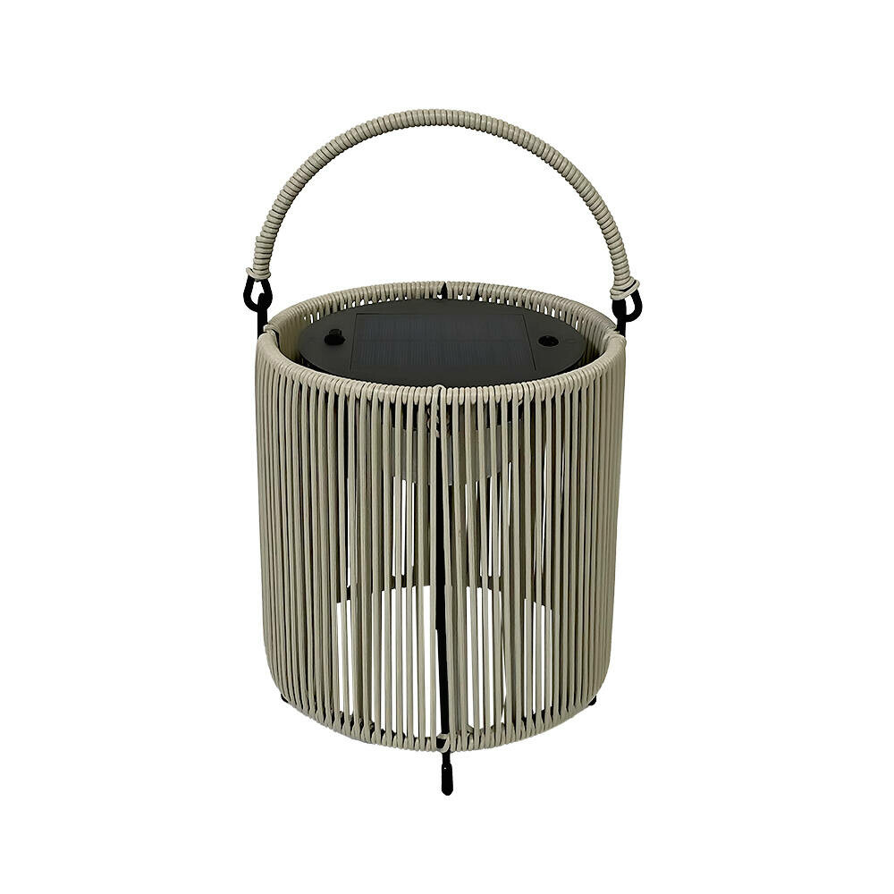 LANTERNA SOLAR DRAHT RATTAN RED 180MM SOB IP65 BIVOLT 2,5W 3000K CINZA
