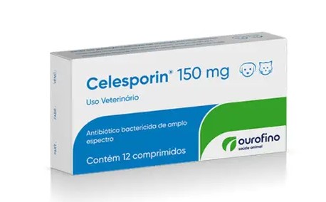 CELESPORIN ANTIBIOTICO CEFALEXINA PARA CAES E GATOS 150MG 12 COMPRIMIDOS