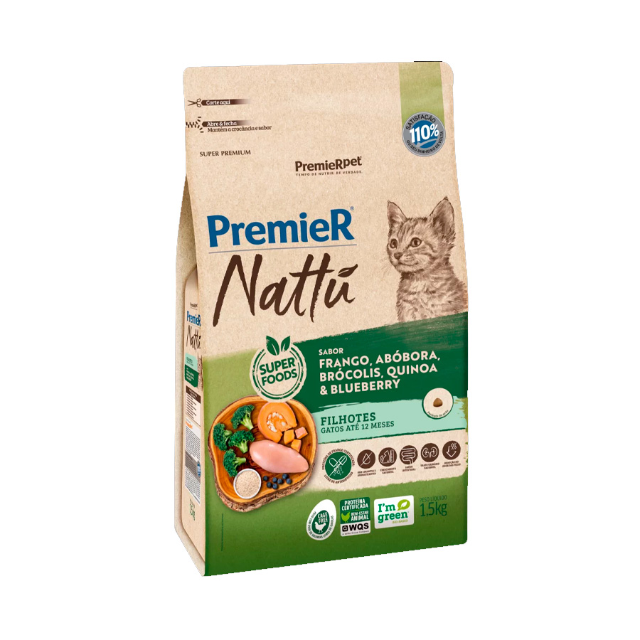 1.5KG PREMIER NATTU GATO FILHOTE ABOBORA